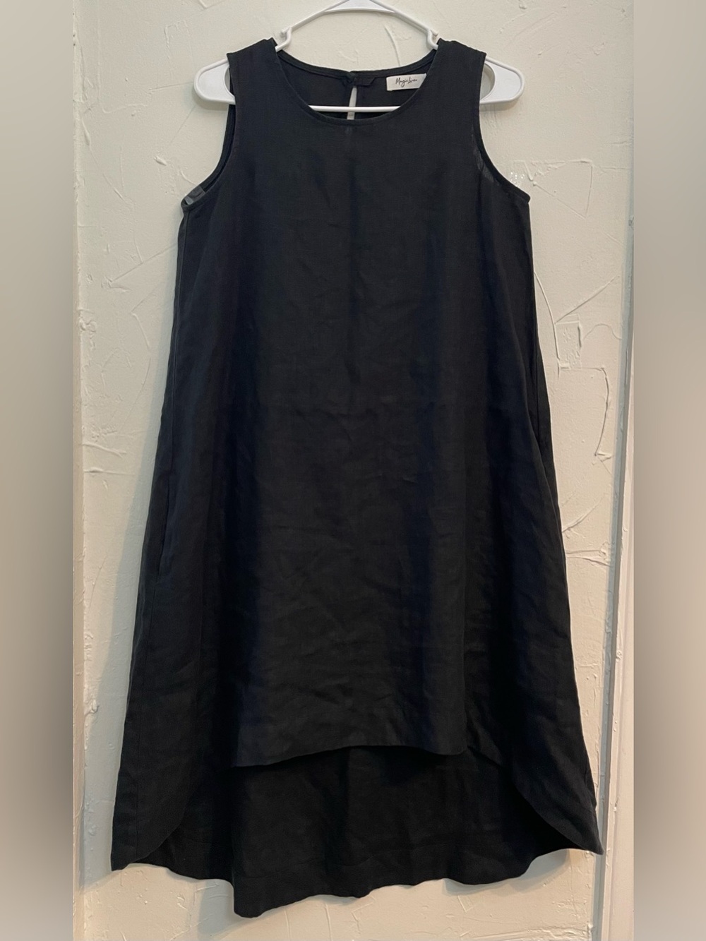 Magic Linen Royal Toscana Dress | Sleeveless Black 100% Linen | size xs
